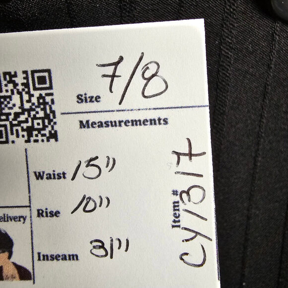 Retro 90s Black Wide Leg Trouser Pants Size 7/8 - Picture 8 of 8